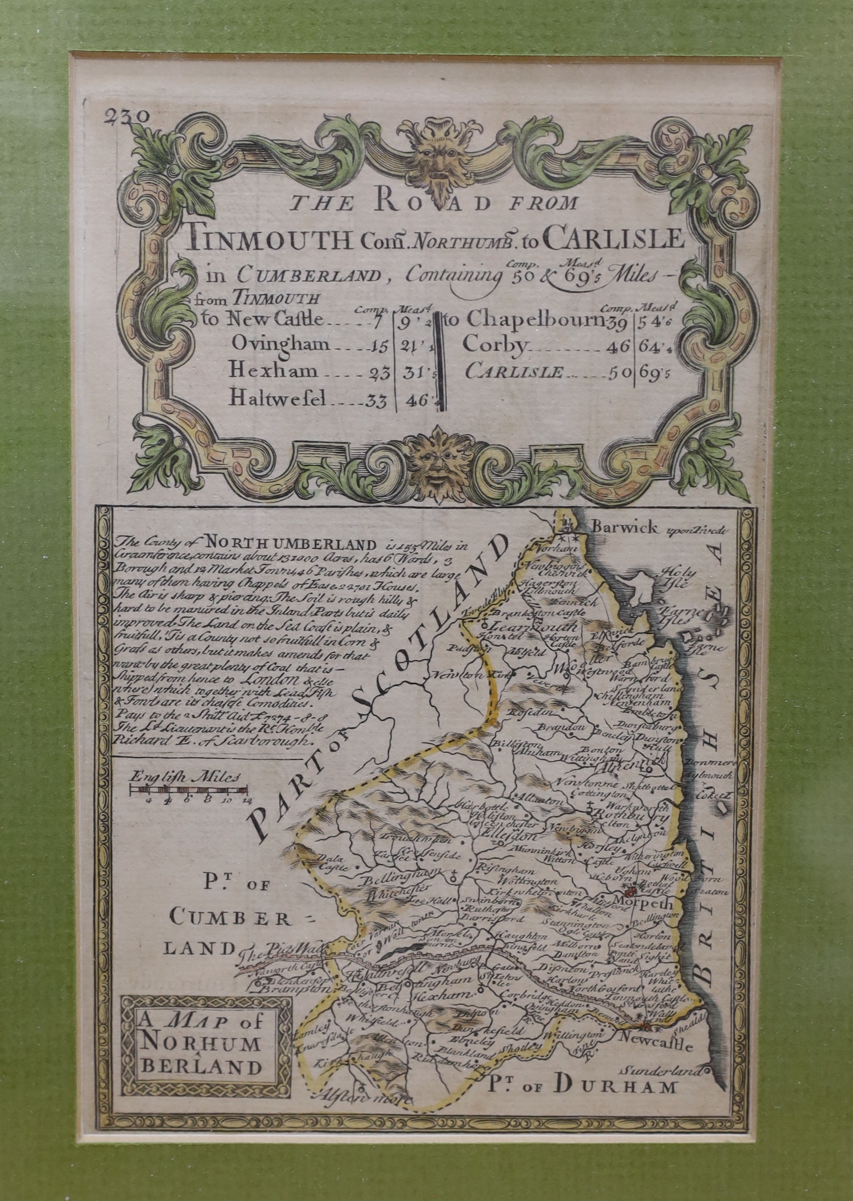 Robert Morden (1650-1703), hand coloured map, The smaller islands in the British Ocean, sold by Abel Swale, Awnsham and John Churchill, 37 x 42cm, The Road from London to Southampton, the Smaller Islands of the British O